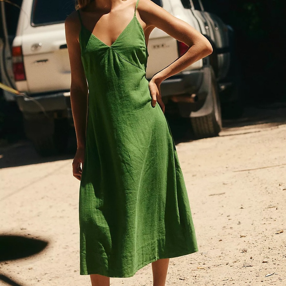 Free People Emmers Linen Midi Worn